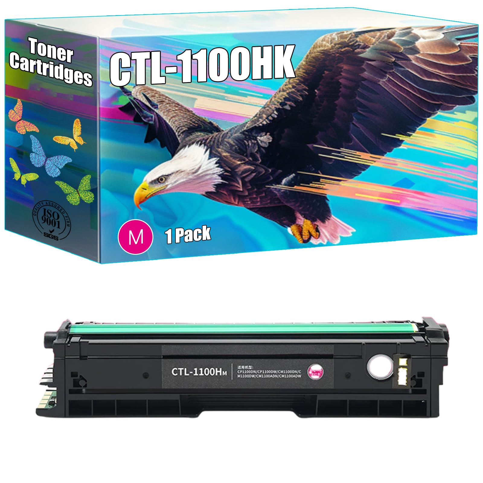 CTL-1100HK Toner Cartridges Compatible for Pantum CP1100 CP1100DW CM1100DN CM1100DW CM1100ADN CM1100ADW Printers, High Yield 3000 Pages, Bright Colors Clear Printing (1 Pack Magenta)