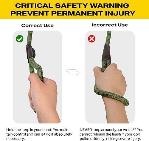 Vista 9 de Fida Paquete de 5 correas antideslizantes duraderas a granel, resistentes de 1/2 pulgadas x 6 pies, cómoda correa antideslizante para perros Verde