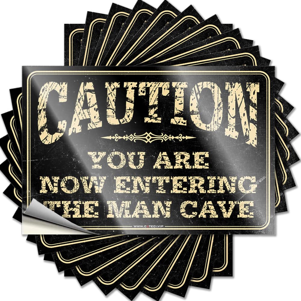Lettering Sticker Roll | Fun Hard Caution! You are Now Entering The Man Cave for Hunting(12X18CM)