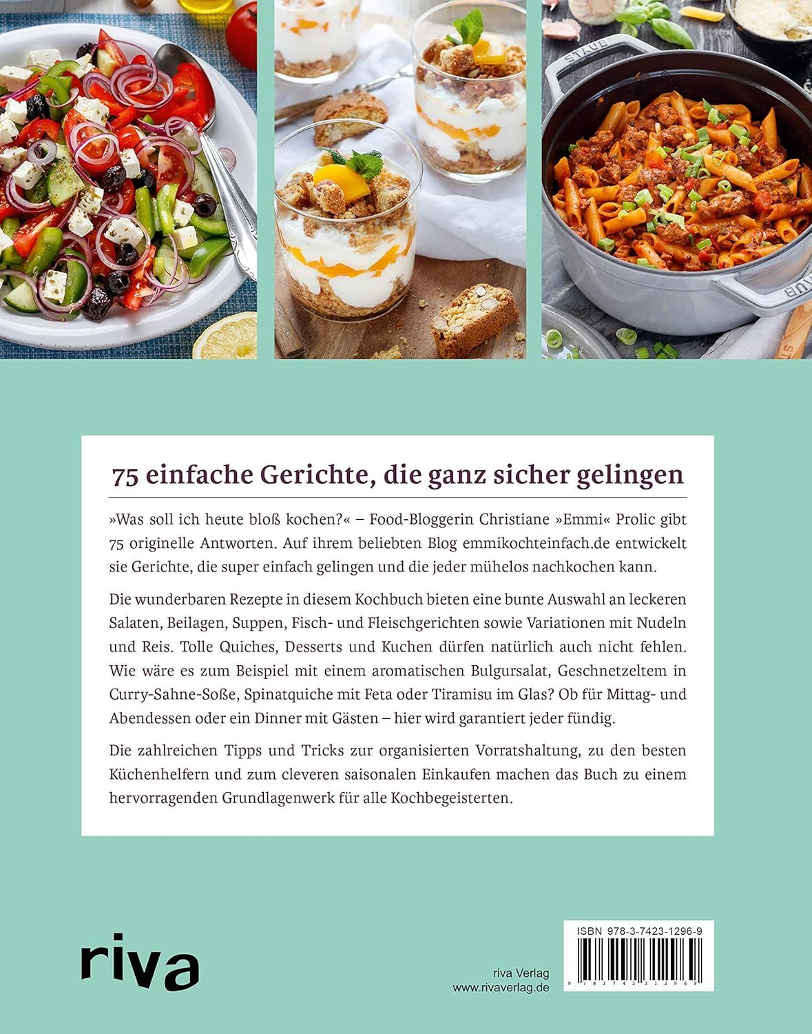 Emmi kocht 3er Bundle: Emmi kocht einfach, Emmi kocht weiter und Emmi kocht neue Lieblingsrezepte von Christiane Emma Prolic, gebundene Kochbücher für Familienküche, Meal Prep und Alltag