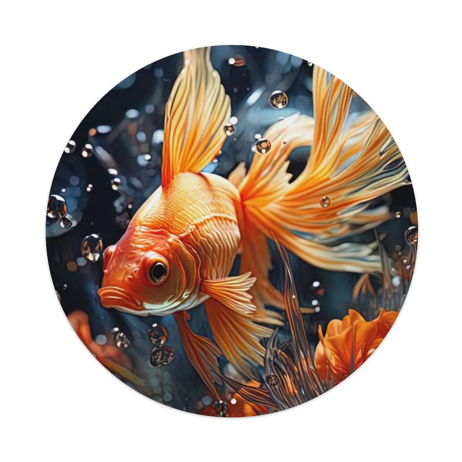 Animal Ryukin Goldfish Vintage Metal Tin Sign Plaque Wall Decor for Cafe, Club Bar, Office, Garden Metal Poster 8x8Inch