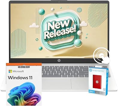 HP Touchscreen Laptop, Intel Core i7-1255U 10-Core Processor, 64GB RAM, 1.5TB Storage 1TB SSD withHP P500 512GB Portable SSD, 15.6" FHD 1920 x 1080 Display, Windows 11 with Microsoft Office