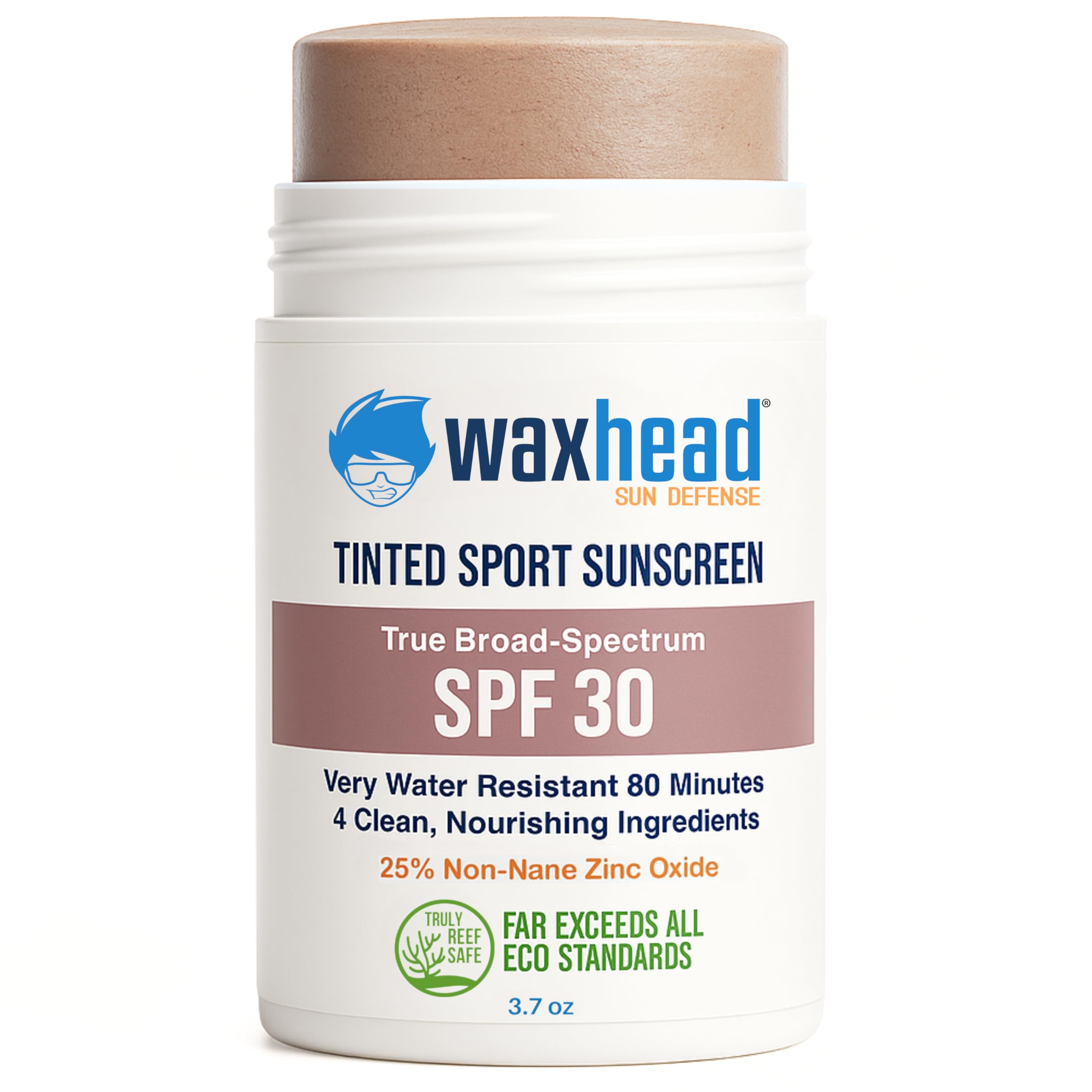 Amazon.com: Waxhead Tinted Zinc Oxide Sunscreen Stick SPF 30, 3.7