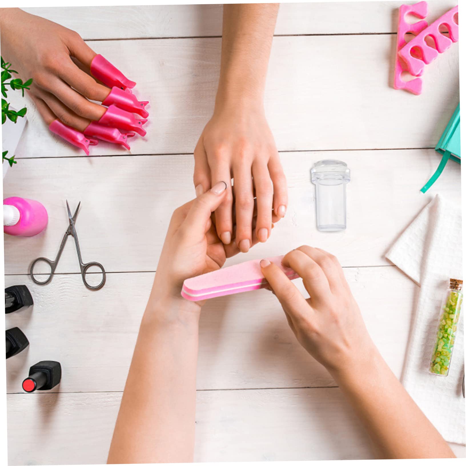 FRCOLOR 9sets Timbri Per Unghie Silicone Con Raschietti Per Manicure Per Versatile e Facile Usare
