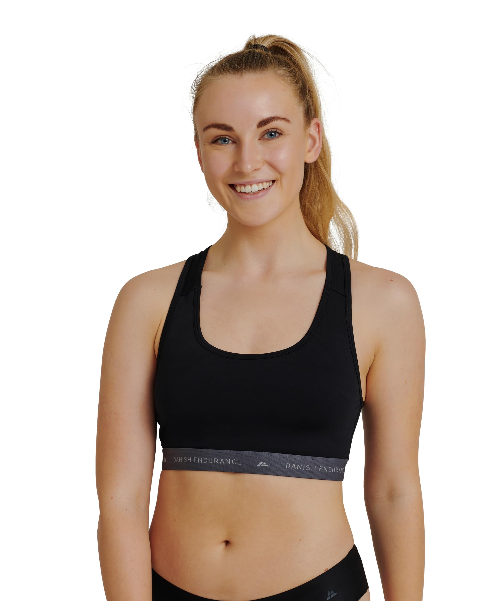 DANISH ENDURANCERacerback Sports Bra for Women, Light Compression Bralette, Tight Fit, Yoga Bra