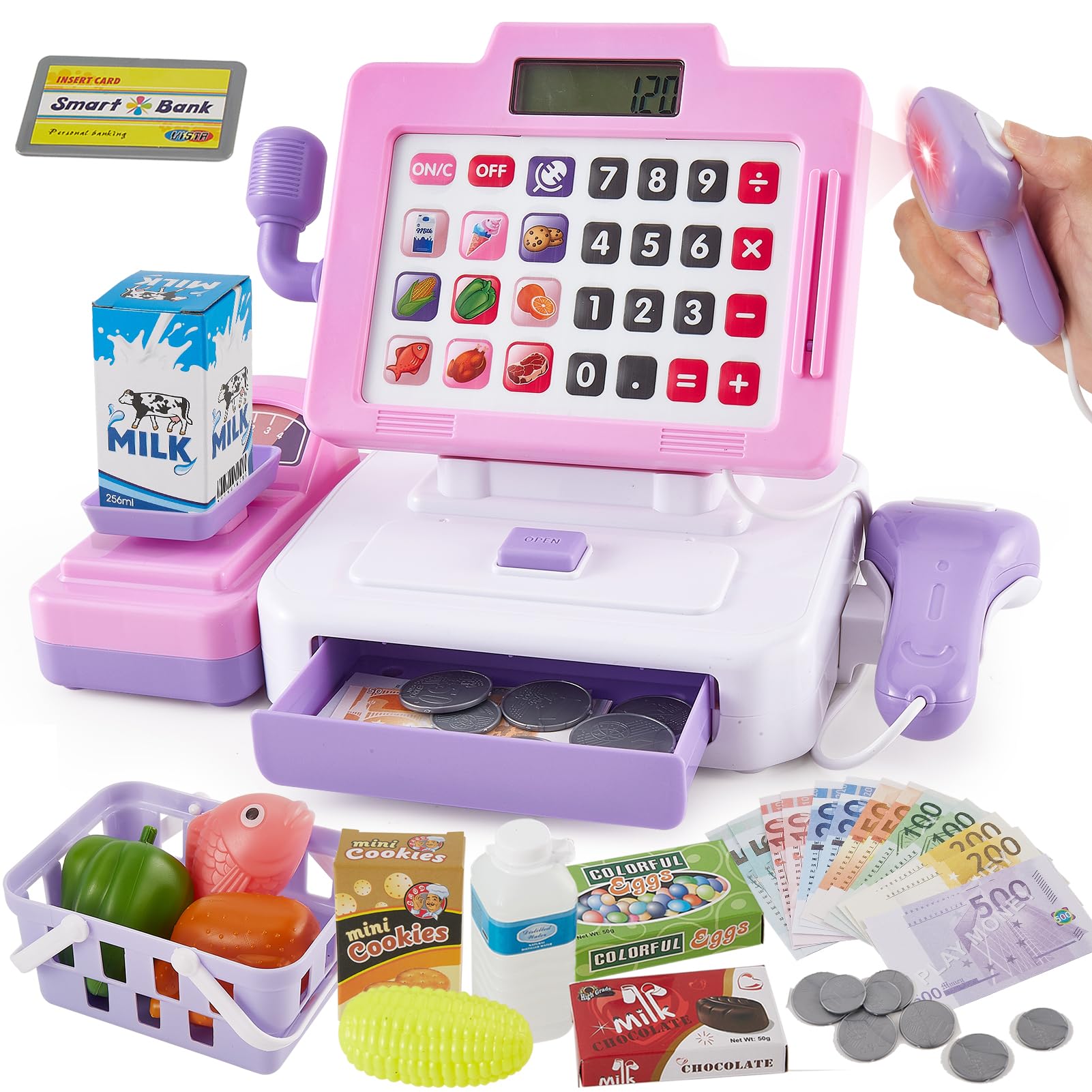 LINFUN KIDS Play Till Cash Register with Scanner