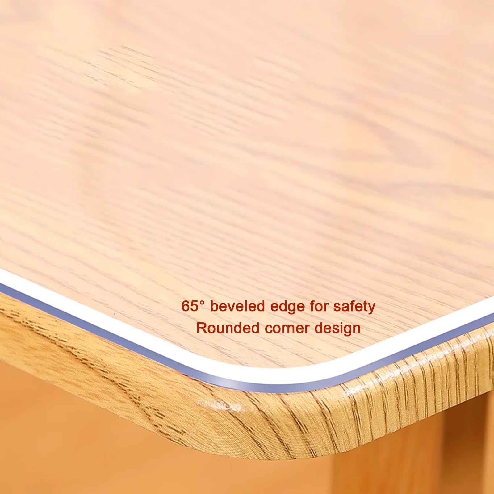Protector de Mesa con Aislamiento Acústico Resistente a Impactos,Mantel Transparente de PVC de 3mm,Mantel Protector de Escritorio Impermeable Temperaturas,para Hogar y Oficina (160x190cm/63x75in)