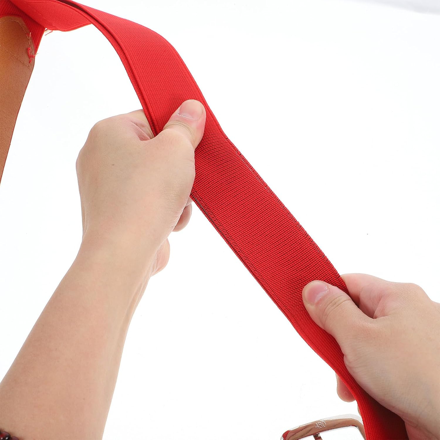 Baseball Belt Softball Belt Elastic Adjustable Synthetic Leather for Men for Women Youth Outdoor Sports Red