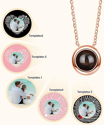 Miniatura 2 de SUPHELPU Collares personalizados con imagen en el interior, collar personalizado para mujer, collar con foto personalizada, regalo conmemorativo de