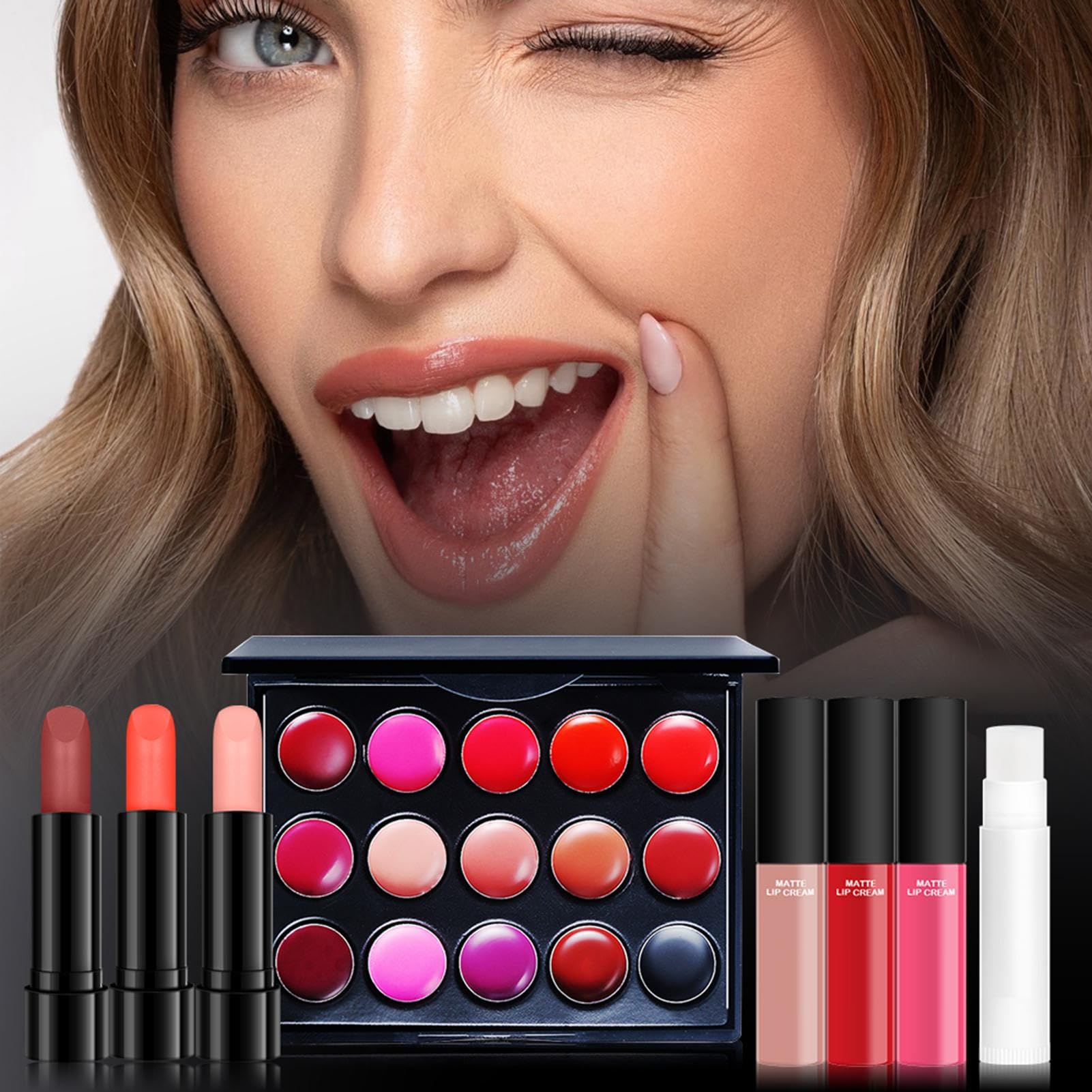 Set Per Trucco Professionale - Kit Completo Per Trucco Da Viaggio Per Estetista Da 24 Pezzi | Pacchetto Iniziale Trucco Multiuso | Kit Trucco Per Adulti Per Ragazze | Set Di Cosmetici Per Uomo E Donna