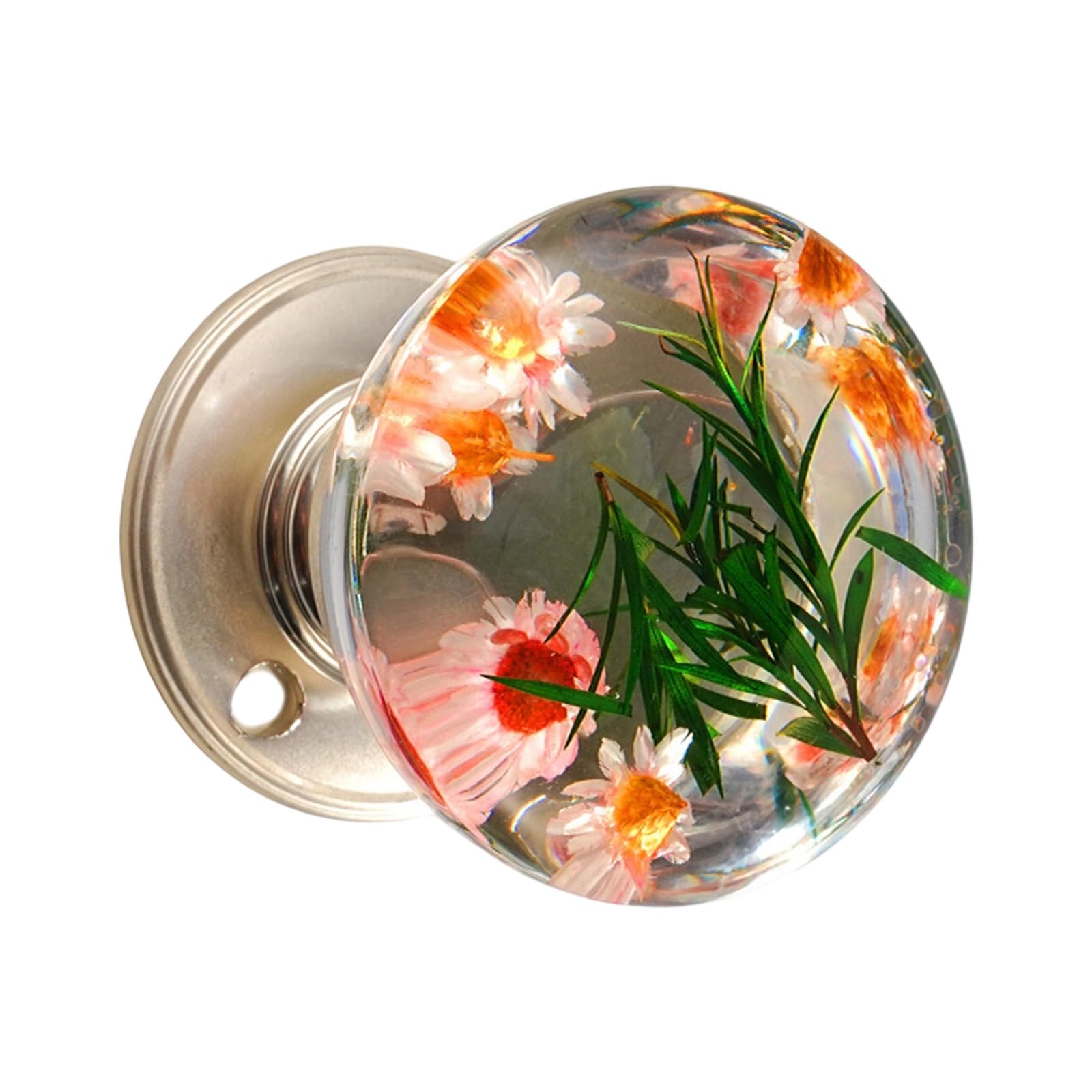 Nvoqilin B Decorative Crystal Door Kno, Clear Resin Handle With Artistic Designs For Interior Doors And Cabinets Crystal Sphere Door Handle