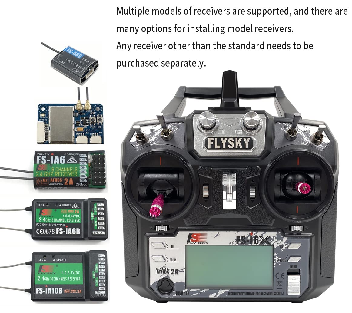 DTXMX Flysky FS-i6X RC Sender 6 Kanal 2.4GHz fernsteuerung mit FS-iA6B Empfänger Radio Control System für FPV Racing RC Drone Quadcopter [Mode 2]