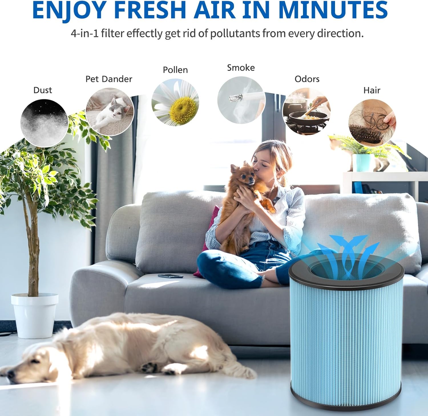 LINNIW 2 Pack MK03 Air Filter Replacement Compatible with MK03 Air Purifier, 4-in-1 MK03 MJ003H HEPA Filter for POMORON MJ003H Air Cleaner, Compare Part MG03JHLX/DH-JH03/MJ003H-RF - Image 6