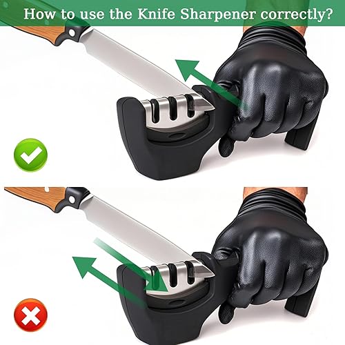 Miniatura 5 de Afilador de cuchillos 4 en 1 de 3 etapas que ayuda a reparar la restauración, el mejor ayudante de cocina realmente funciona, color negro