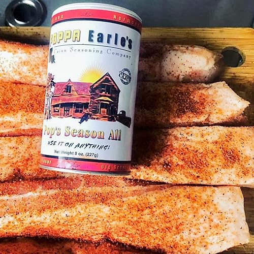Miniatura 4 de Poppa Earle's Condimento (Cajun Seasoning Company) Sin gluten y sin MSG Condimento multiusos "Pops Season-all" Paquete de 3 latas (8) onzas