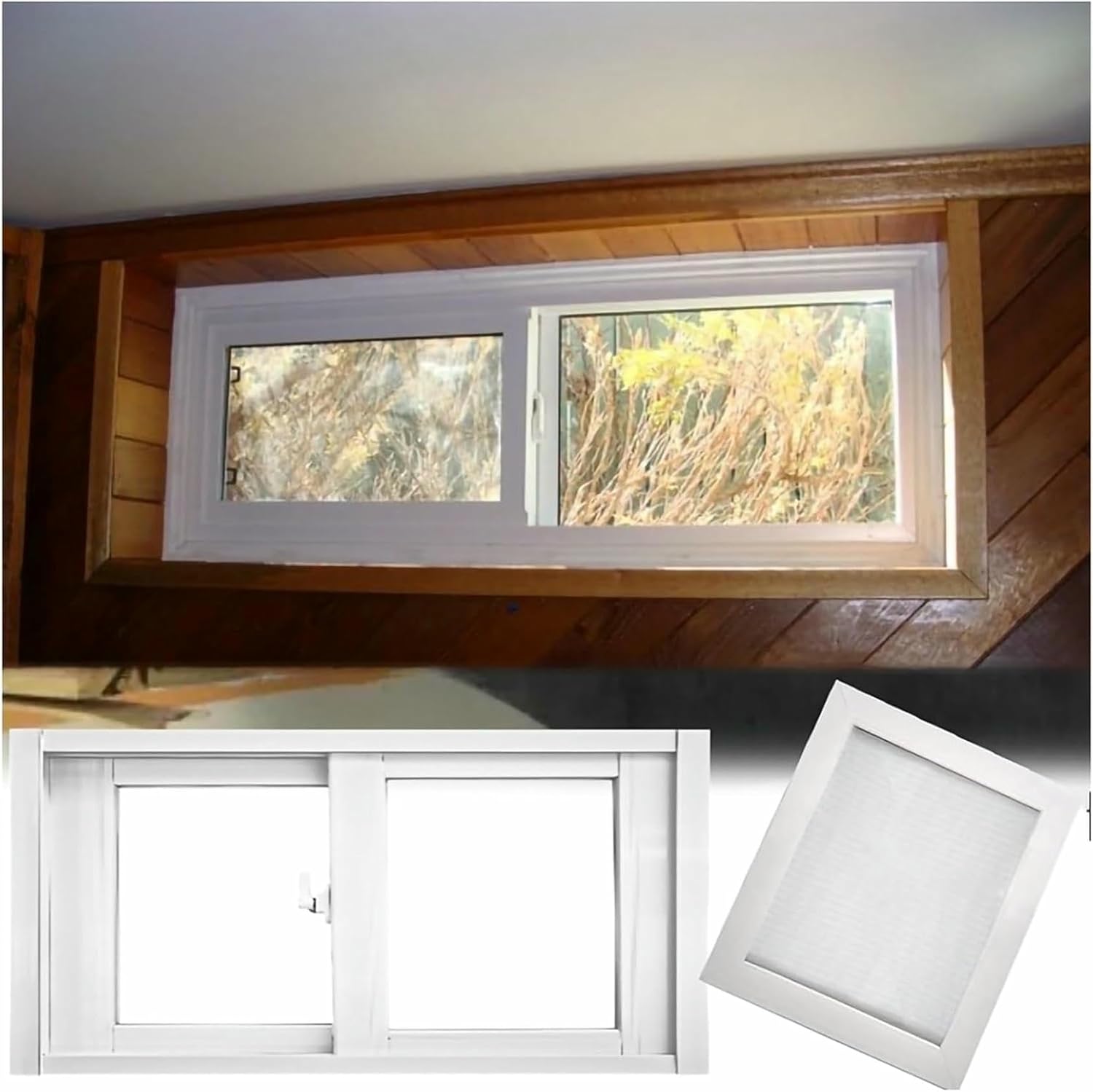 Sliding Window Window, Aluminum Frame with Horizontal Sliding Windows for Mobile Houses, Spare Window for House/Game House, Tempered Glass and Screen