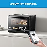 Vista 6 de Midea Horno de Microondas y Vapor 4 en 1 Multifuncional, Combo Freidora de Aire, Vaporera y Horno de Microondas, 32 Funciones Automáticas, Potencia