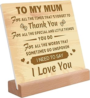 KAAYEE Gifts for Mum Acrylic Plaque Ornaments Birthday Gifts for Mum, Presents Cards for Mum on Her Birthday from Daughter Son, Mothers Day Christmas Xmas Gifts for Mummy (To Mum 2)