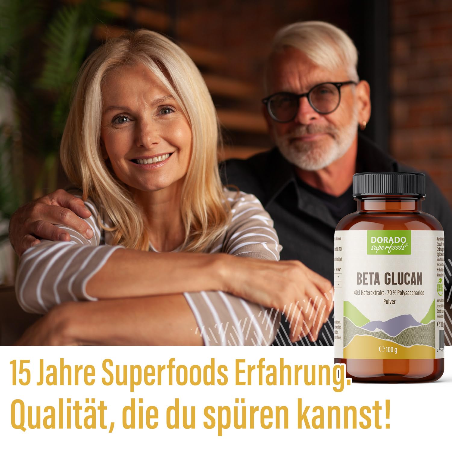 Beta Glucan Pulver Hochdosiert – 2.000 mg 40:1 Extrakt | 70% Beta Glucane | Entspricht 80.000 mg Hafer | 100 g | Reiner Hafer-Extrakt | Dorado Superfoods®