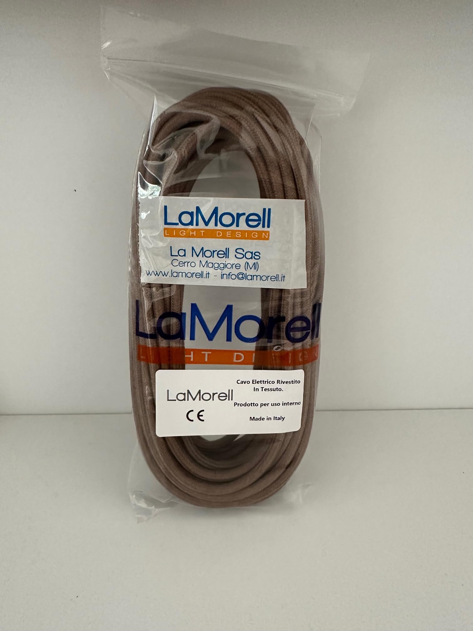 Cable Electrico 3 Hilos Cable De Tela Para Lámpara - 3 Hilos (3x1,50 Mm²), Blanco, Fabricado En Italia, 10 Metros Cable Plano 3 Hilos