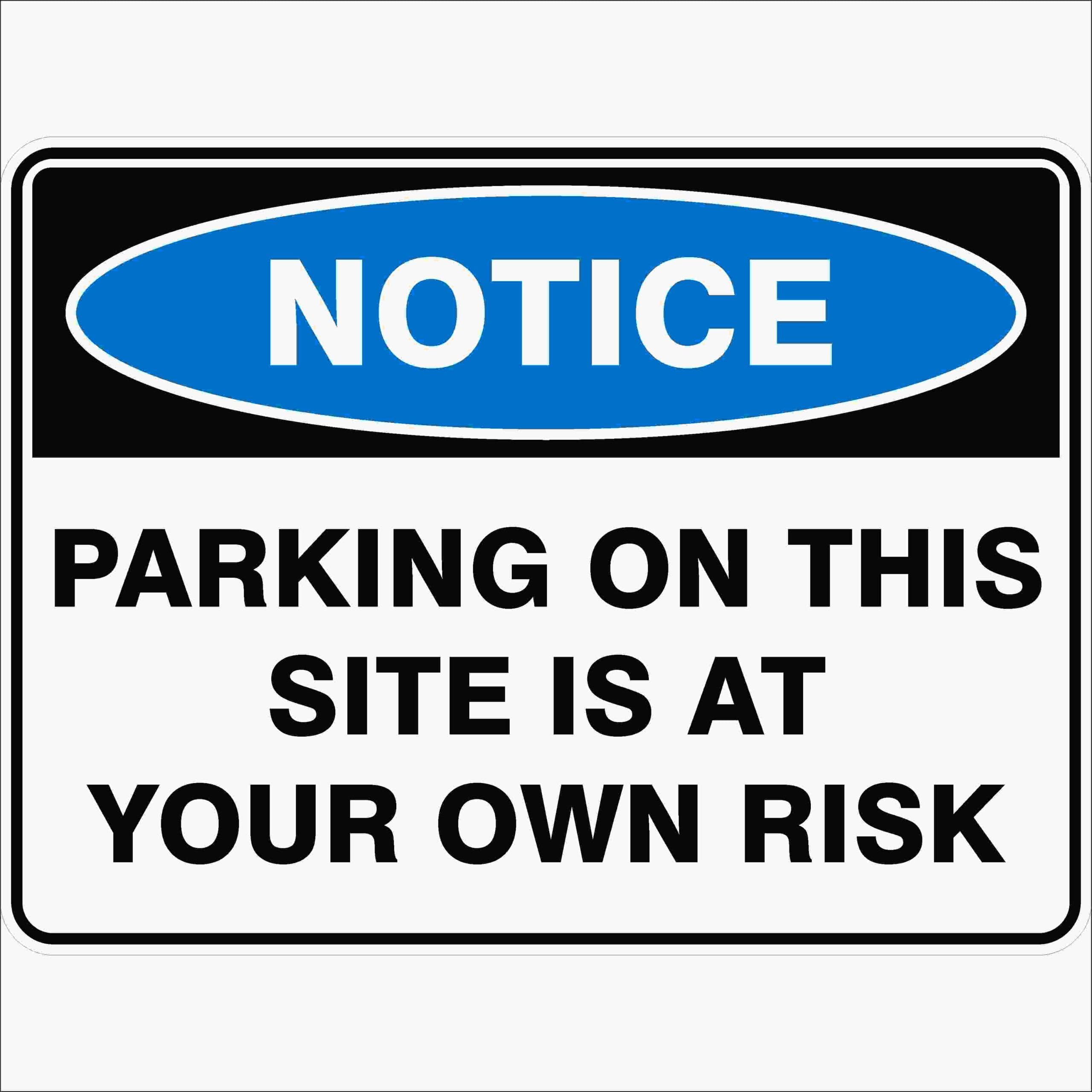 Parking On This Site Is At Your Own Risk Notice Signs Metal Tin Sign 8 x 12 inch for Industrial & Commercial