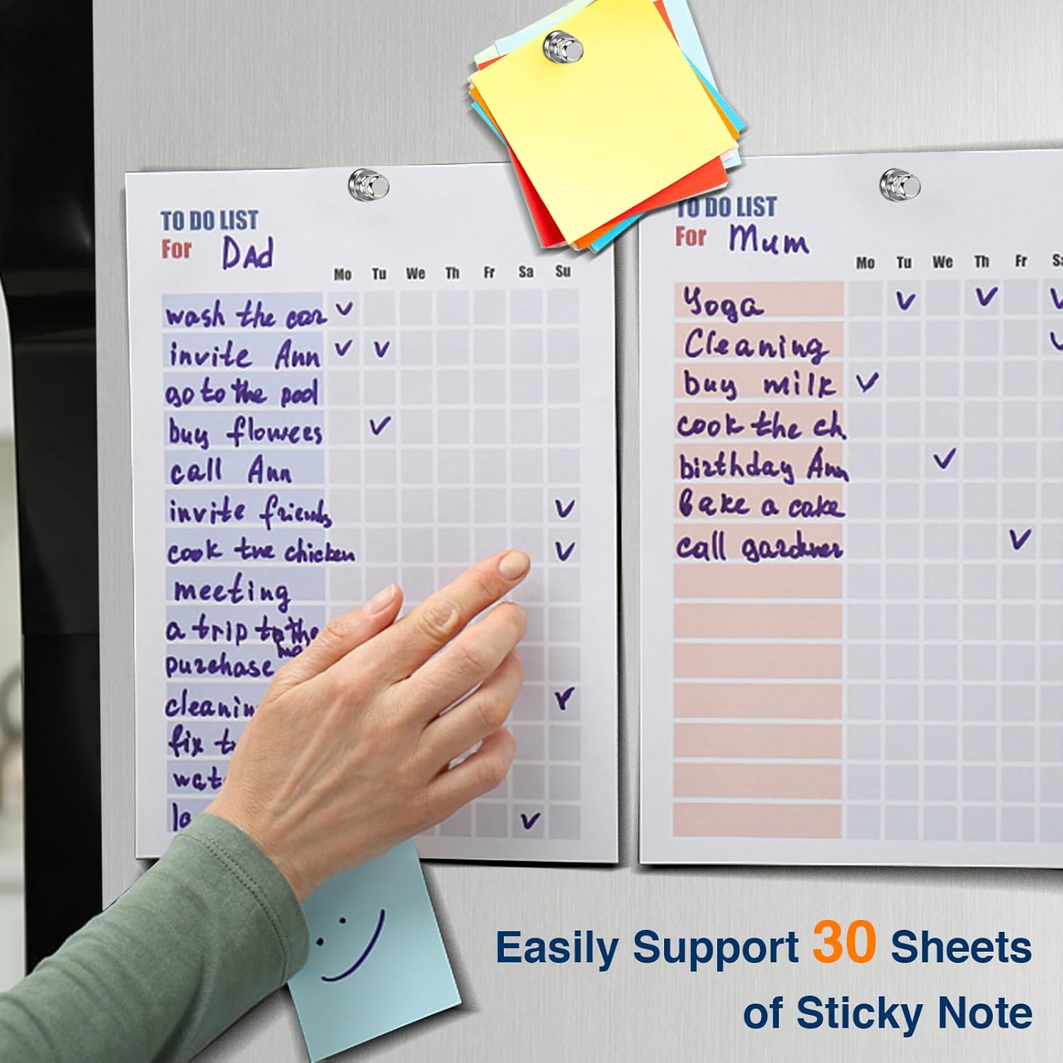MIKEDE Fridge Magnets for Whiteboard, 15Pcs Strong Magnets for Whiteboard, Refrigerator Magnets Neodymium Push Pins Magnets for Office, at School, Classroom, Kitchen