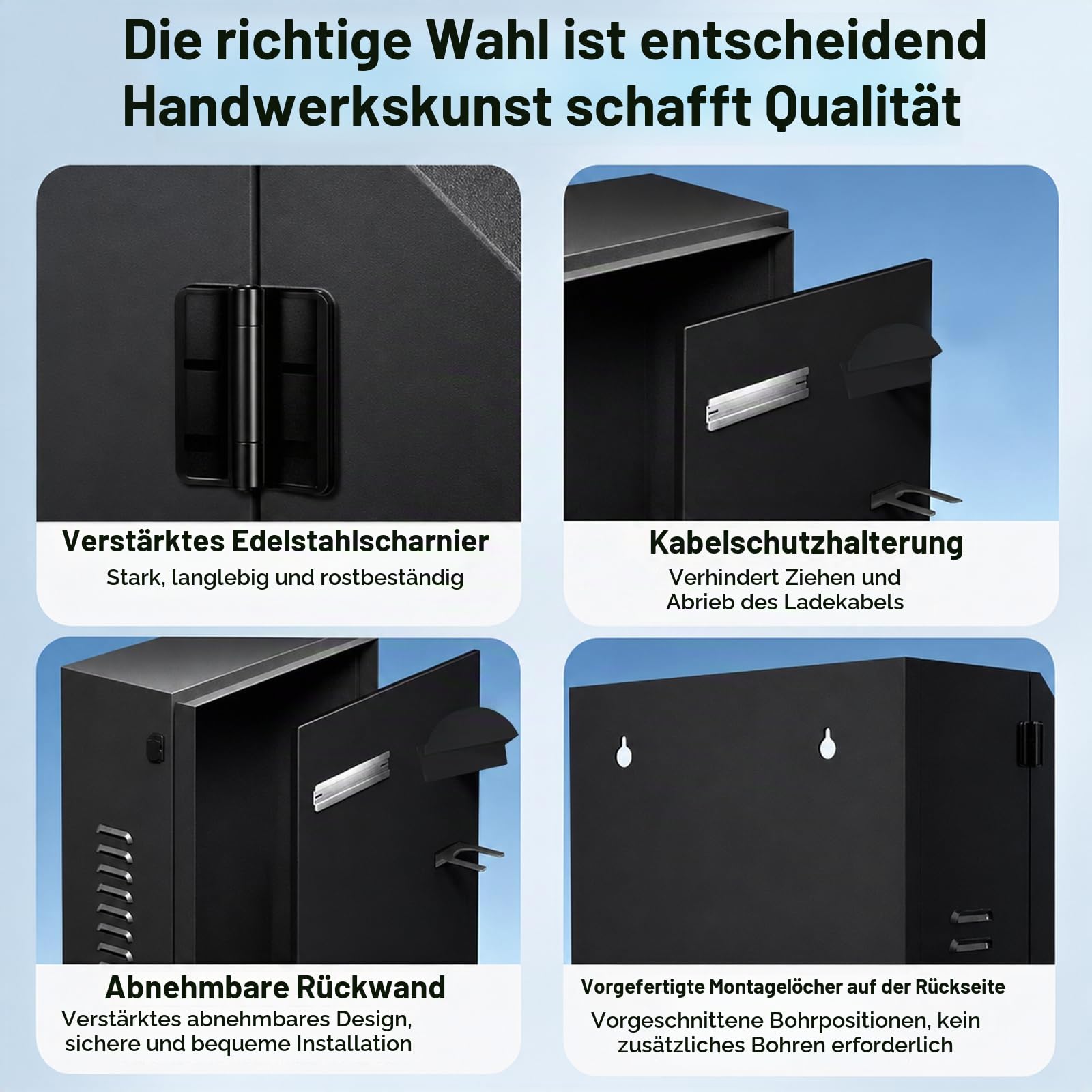 Wandmontierter EV-Ladegerätgehäuse-Box, Wetterfest, Abschließbar