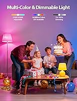 Vista 3 de Bombillas inteligentes, funcionan con Alexa y Google Assistant, bombillas LED de 9 W que cambian de color RGBTW regulables, bombilla inteligente