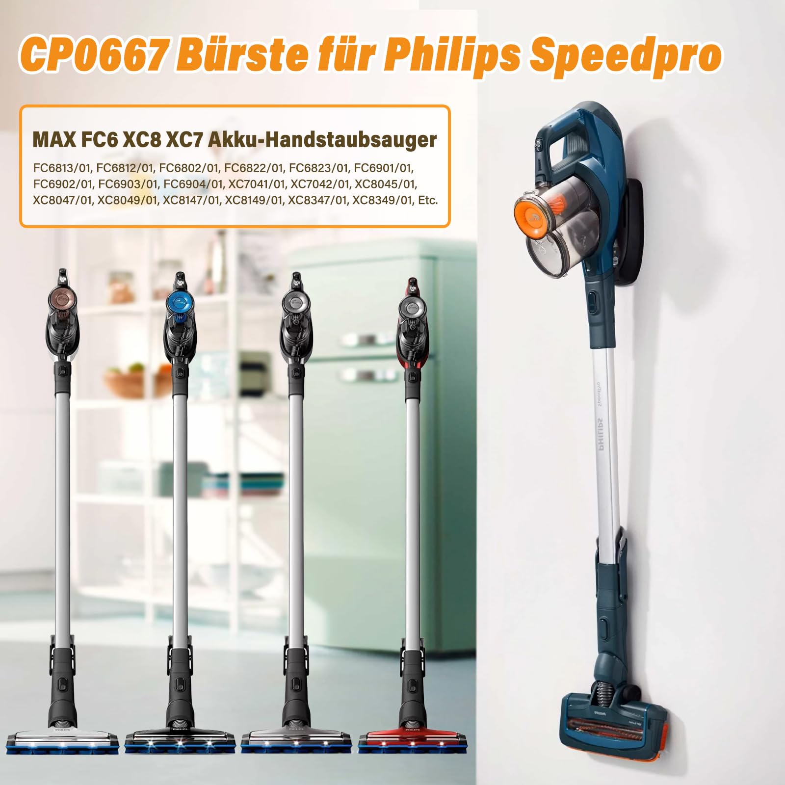 Philips Staubsauger Bürsten Ersatz - 2 Stück Für SpeedPro Max Modelle