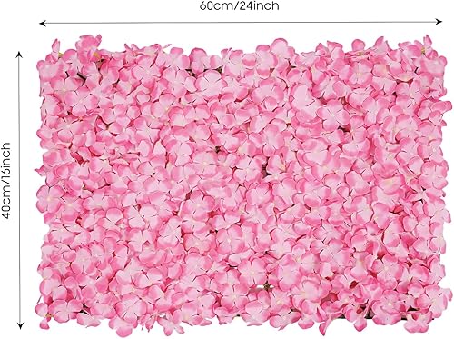 Vista 54 de 20 paneles de pared de flores artificiales, decoración de pared de 24 x 16 pulgadas, paneles decorativos de flores de hortensias para el hogar, 20