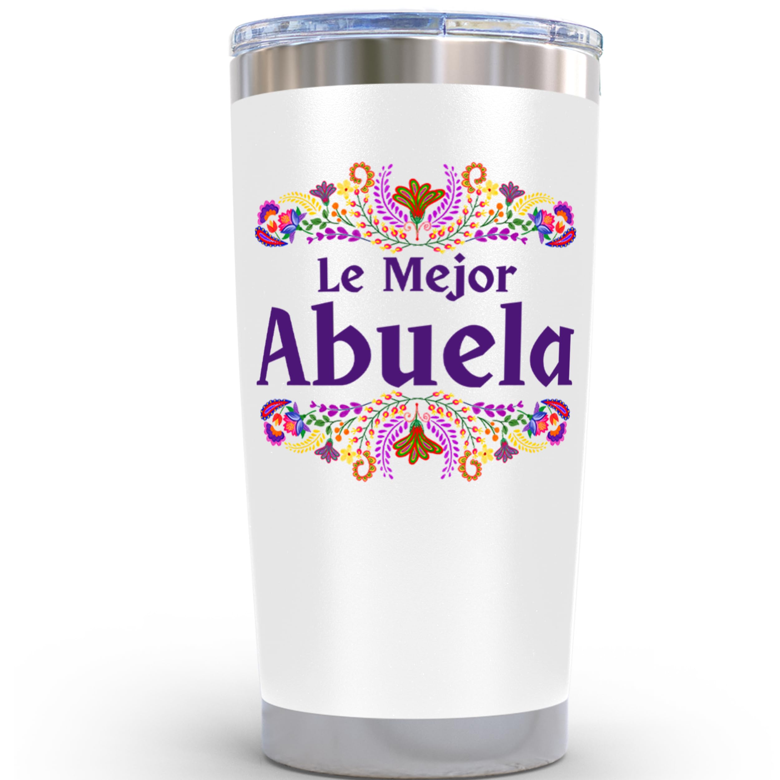 KLUBI Abuela Gifts - Le Mejor Abuela Coffee Cup 20oz Stainless Steel Tumbler, Regalos Para Abuela, Abuela Birthday Gifts, Abuela Cup, Gifts for Abuela, Spanish Grandma