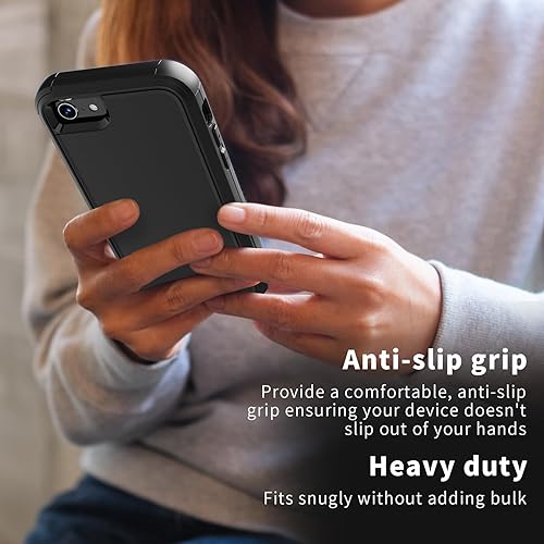 Miniatura 6 de X-belmox Funda resistente para iPhone SE 2022 (3 generación), iPhone SE 2020 (2 generación), 3 en 1 a prueba de golpes a prueba de caídas compatible