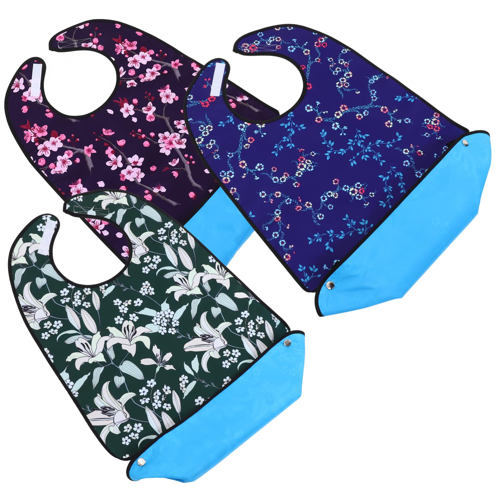 COLLBATH Lätzchen zum Schutz Beim Essen 3 Stück-pack für Erwachsene aus Polyester mit Hohem Haltbarkeitsgrad Nützliche Essschürze für Senioren und Behinderte