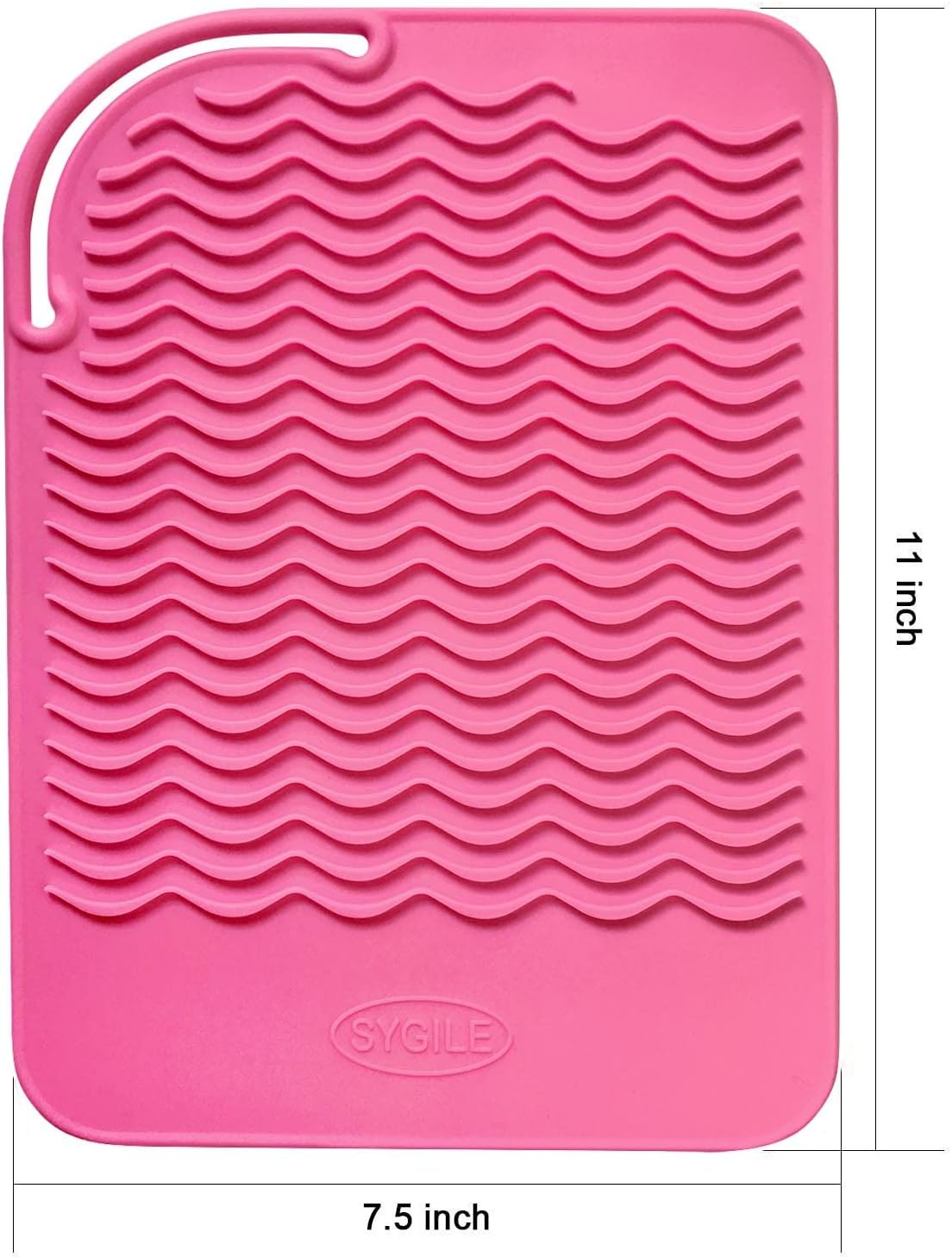 11" X 7.5" Large Size Heat Resistant Silicone Travel Mat, Anti-Heat Pad for Hair Straighteners, Hair Rollers, Curling Irons, Flat Irons and Other Hair Styling Tools - Baby Pink image 2