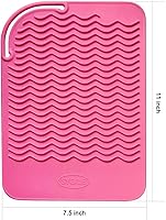 Vista 2 de Alfombrilla de viaje de silicona resistente al calor de 11 x 7.5 pulgadas, almohadilla anticalor para alisadores de cabello, rizadores, planchas
