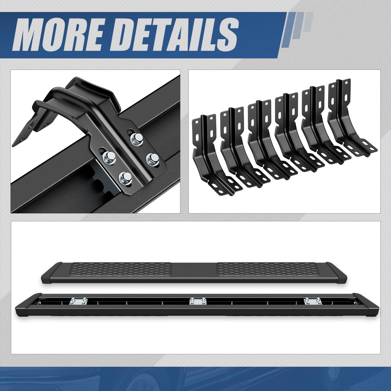 Auto Dynasty Running Boards 5.5 Inches Side Step Nerf Bar for Truck Compatible with Ford F250 F350 F450 F550 Super Duty Extended Cab 1999-2016, Stainless Steel, Black Powdercoated