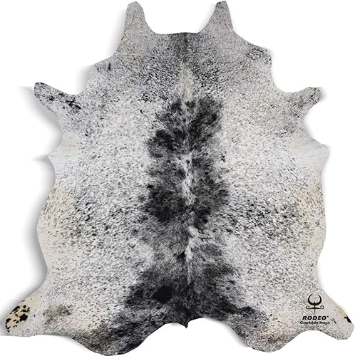 Miniatura 2 de rodeo Salt and Pepper - Alfombra de piel de vaca brasileña, color marróntricolornegro, tamaño XXL, aproximadamente 83.9 in x 95.7 in, piel de vaca