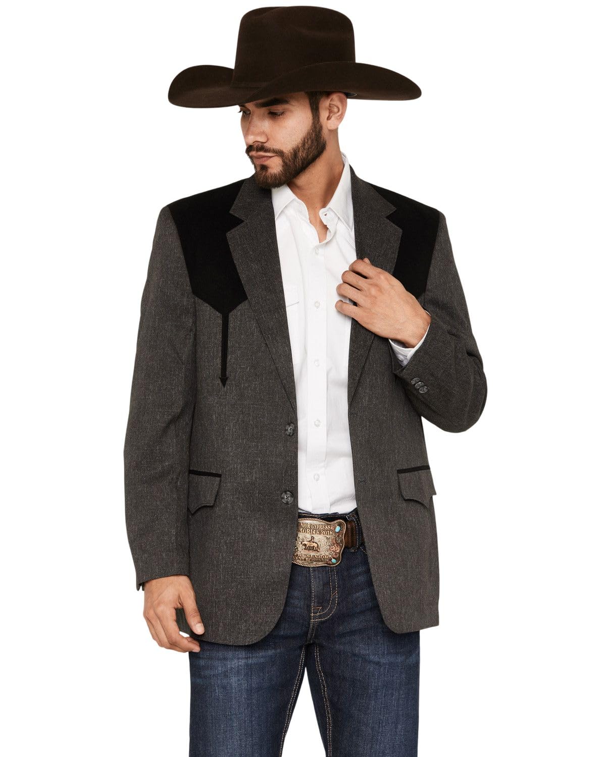 Black Polyester Swedish Knit Blazer by Circle S