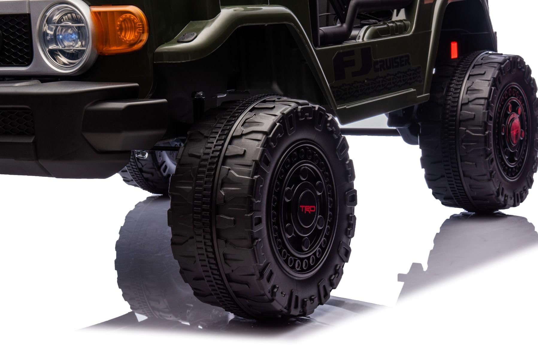 RIRICAR 4x4 Voiture électrique Enfants 2 Places Toyota FJ Cruiser XXL, sous Licence, Verte, Batterie Lithium Portable, châssis surélevé, Deux sièges, Suspension arrière, télécommande 2,4 GHz
