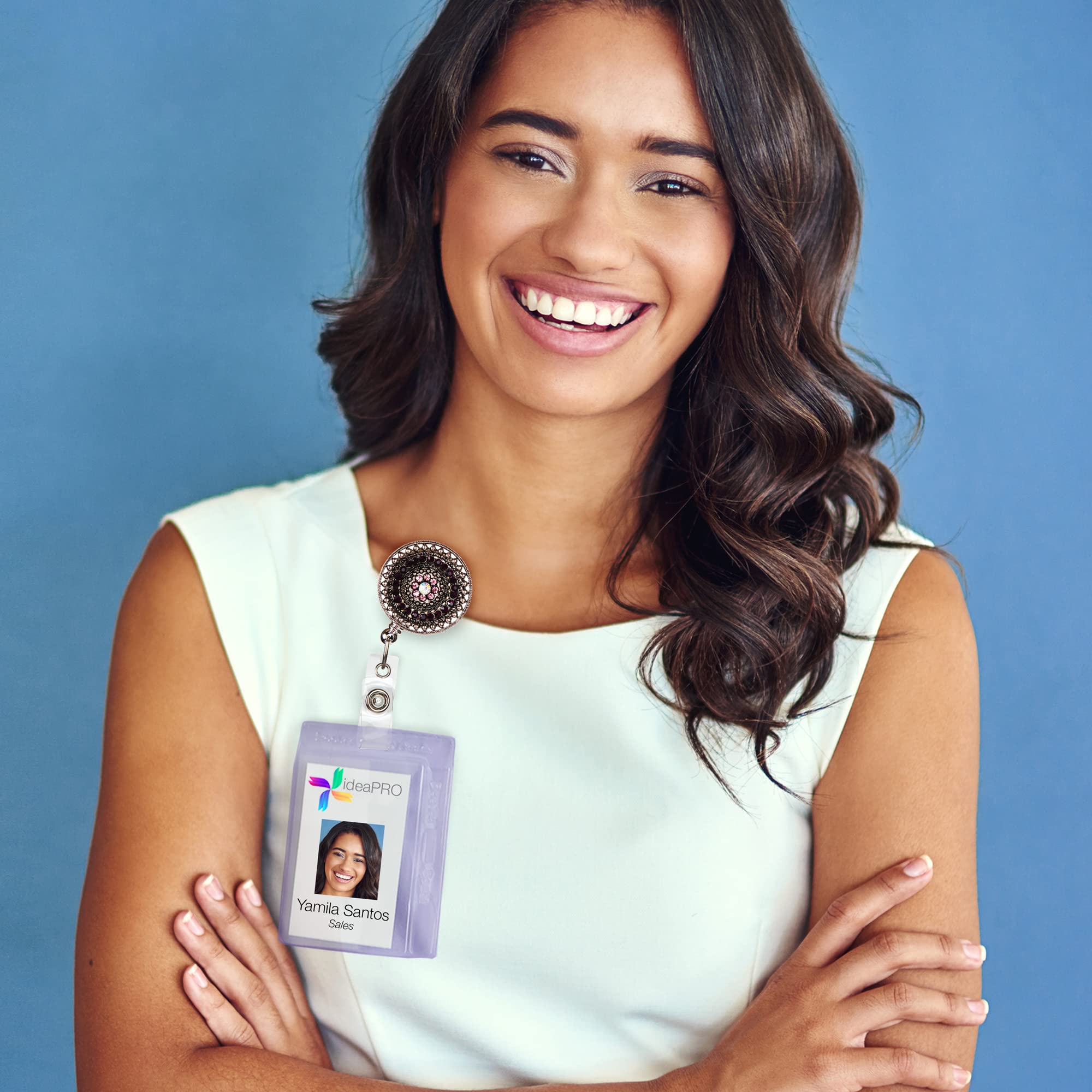 Fashion Retractable Badge Reel - 32" Cord With Swivel Clip For ID Cards