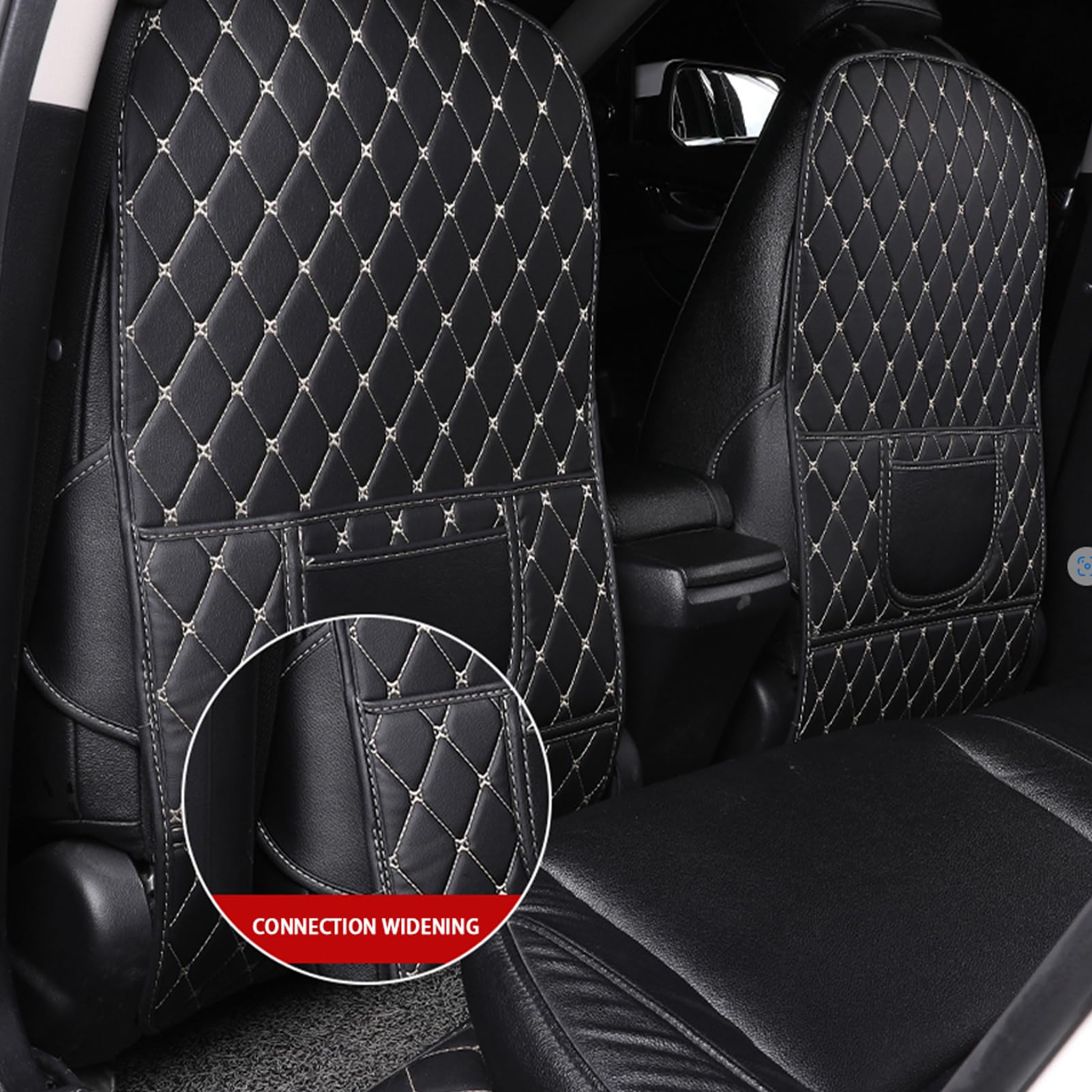 2 StüCk Schutz Autositz RüCkenlehne Kinder für Porsche Cayenne/Cayenne Coupe/Macan/Panamera/Taycan, Rear Seat Anti-Kick Leder Sitz, Auto Ssauber und Ordentlich zu Halten,- L