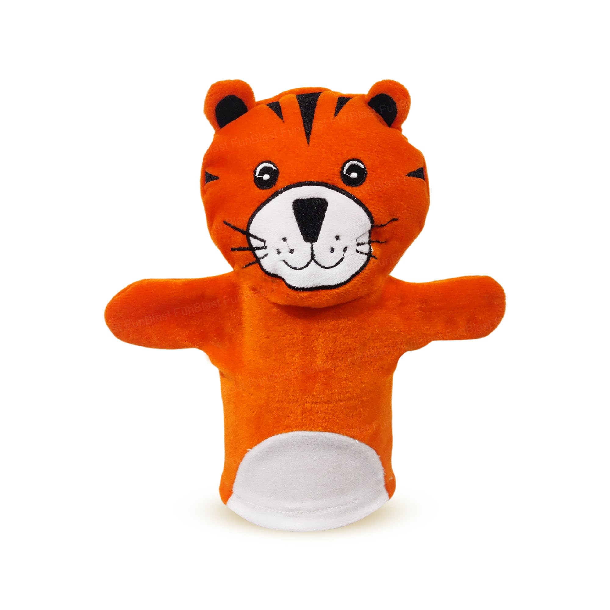 FunBlast Hand Puppets for Kids - Soft Puppets, Story Telling Puppet Toy, Plush Animals Puppet, Fun Play Learning Toys - Multicolor (Tiger)