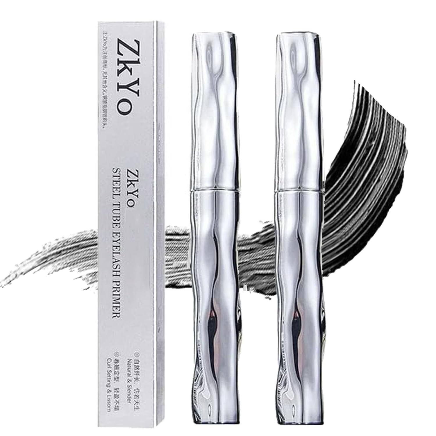 Zkyo Mascara, Waterprooflong Curling Mascara, Eyelash Primer,Tubular Eyelash Primer,Waterprooflong Curling Mascara,Natural And Non-Smudged (2)