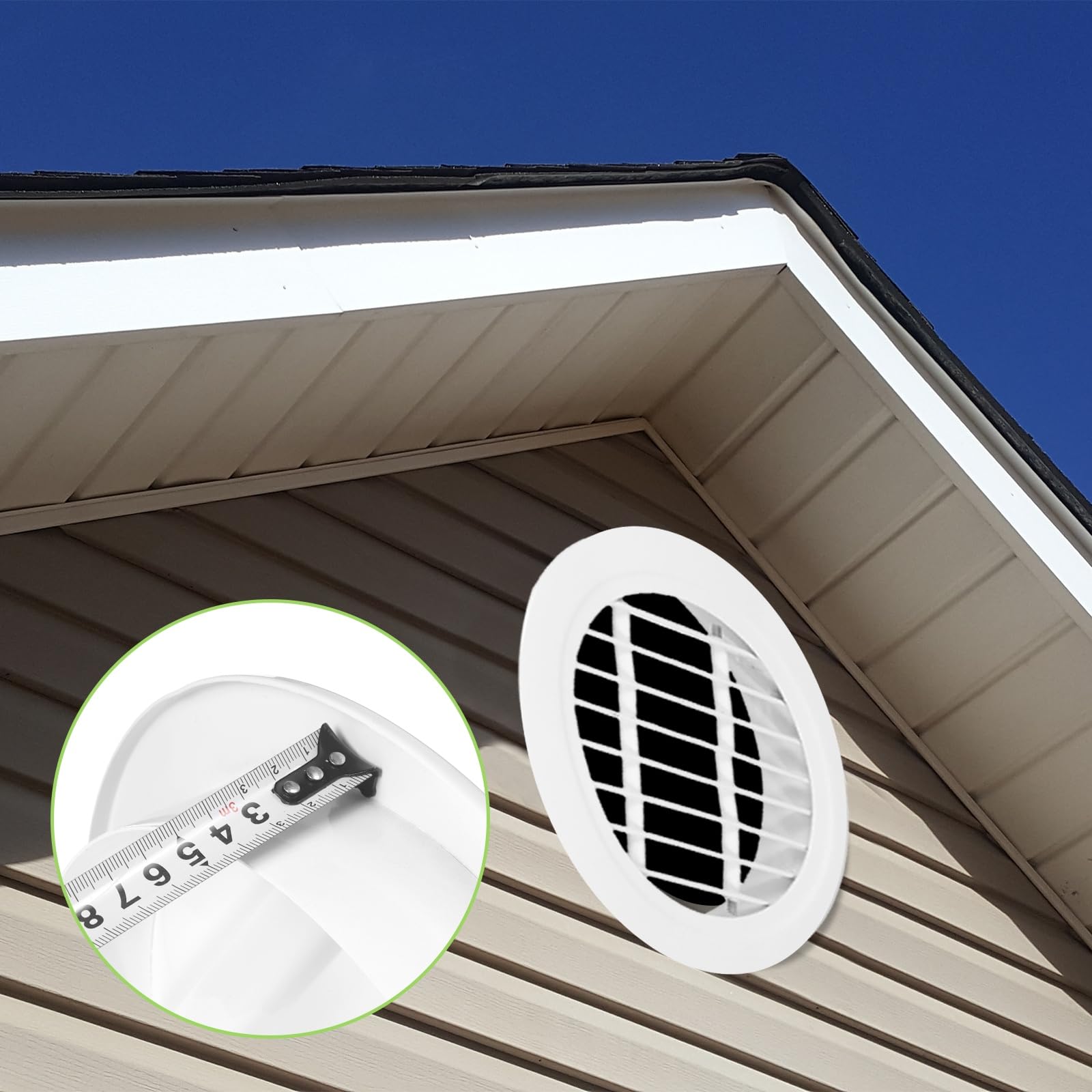 PATIKIL Rejilla Redonda De 13.7" Para Ventilación De Aire, Cubierta De Persiana Simple De Aleación De Aluminio Para Sofito HVAC, Blanco