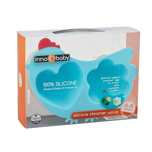 Miniatura 5 de Innobaby Din Din Smart - Vaporizador de pollo de silicona con tapa para niños, azul (SIL-CKS01)