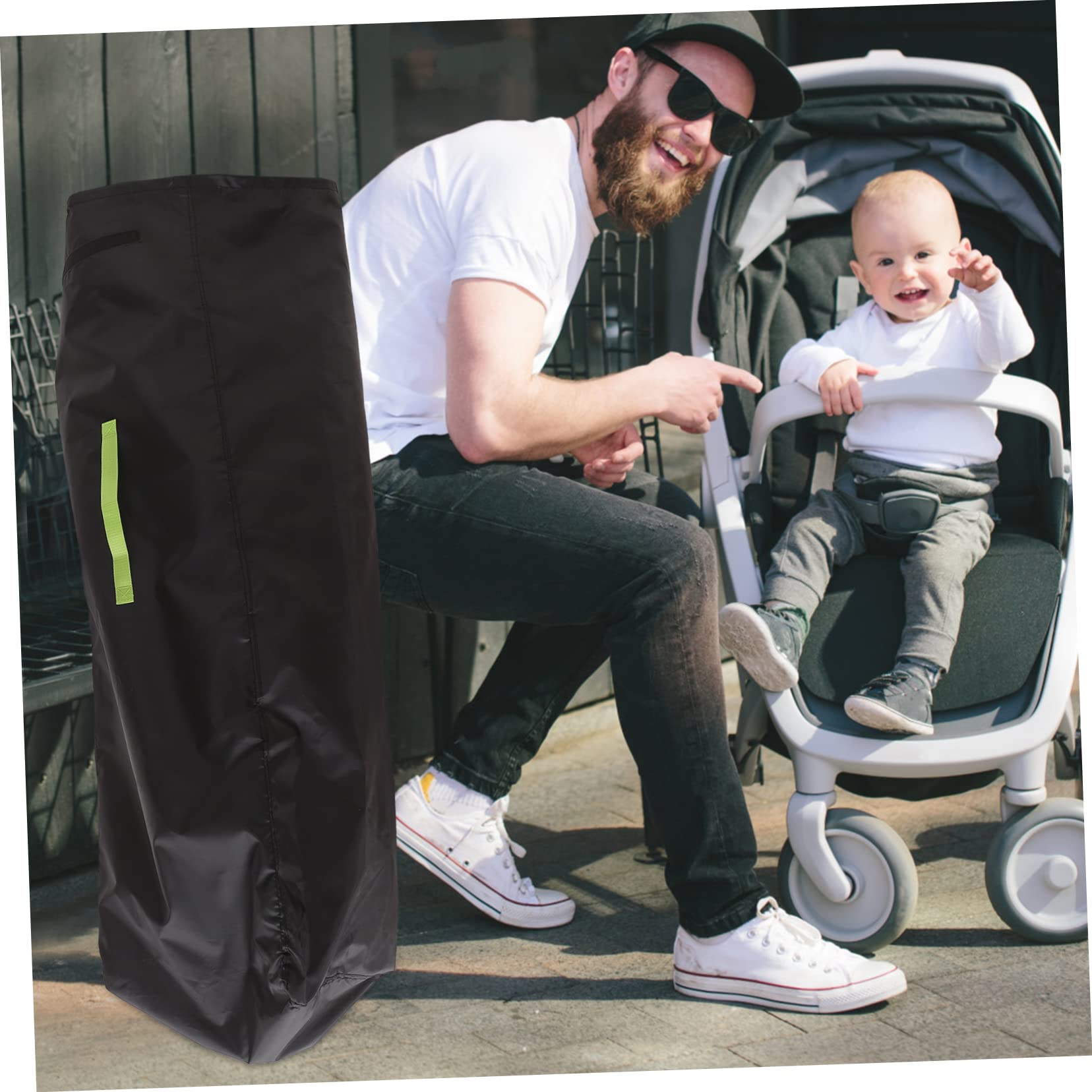 Vaguelly Borsa da Viaggio per Passeggino Singolo, Oxford Nero, Resistente All'acqua, Facile da Trasportare e Pulire, per Viaggio e Uso Quotidiano