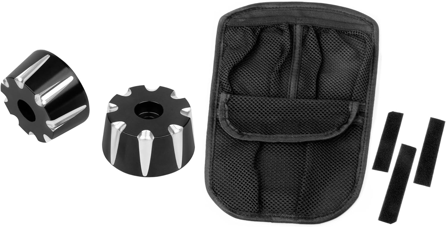 Aluminum Bar End Caps Handlebar End Weights Bundles with 3 Mesh Pockets Front Trunk Lid Organizer For Can Am Ryker 600 900 Sport Rally Edition 2019+ Accessories