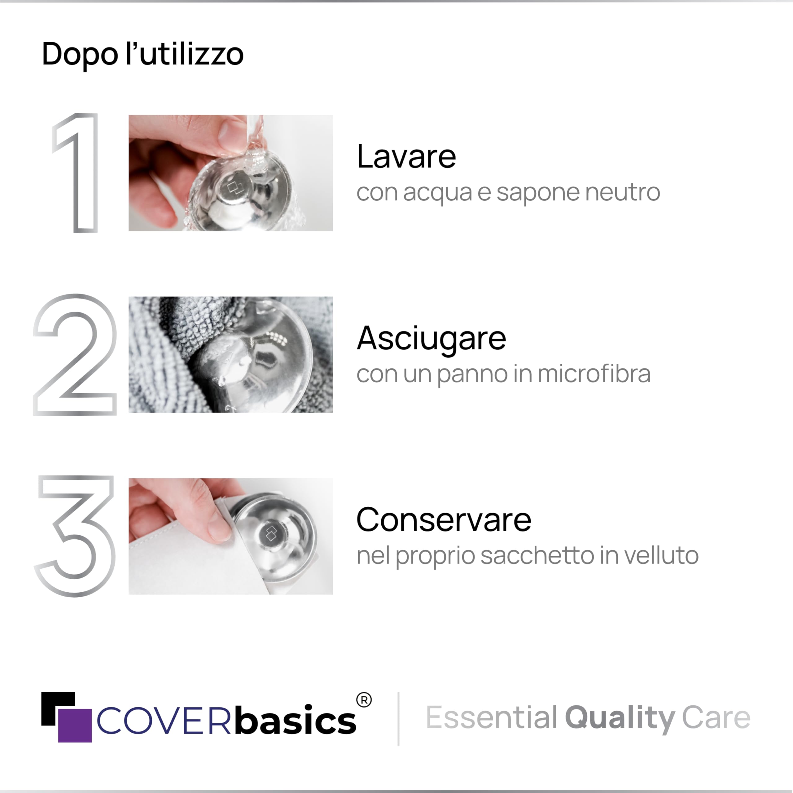 COVERbasics Paracapezzoli in Argento (SilverCups) Coppette Proteggi Capezzoli per Aiutare a Prevenire e Lenire Le Ragadi al Seno Durante l' Allattamento (Regular)