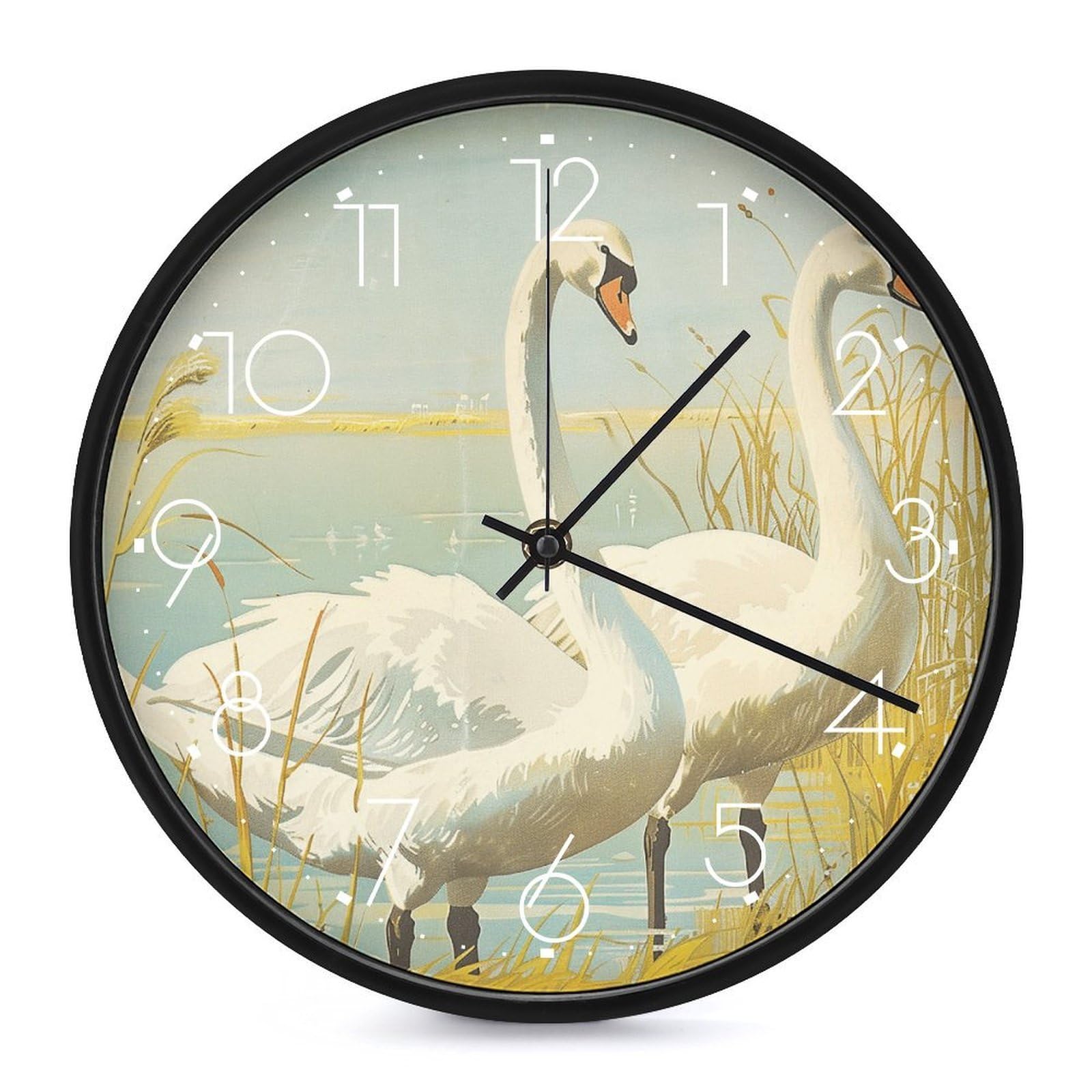 Horloge silencieuse oie vintage 25,4 cm sans tic-tac à pile pour cuisine