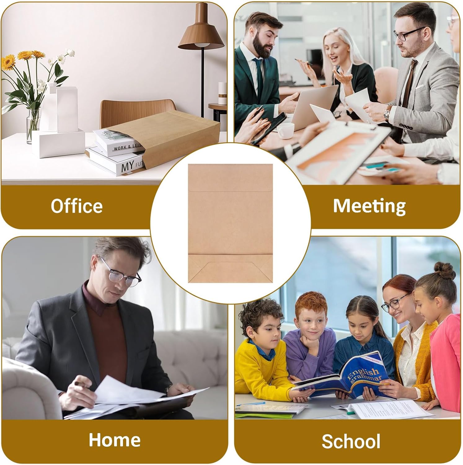 25 Pack 10" x 15" Expandable Catalog Envelopes, Large Kraft Document Envelopes Self Seal Manilla Envelopes Mailing for Documents, Magazines, Photos - Image 7